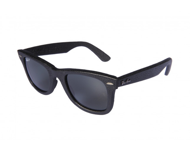 Ray Ban Original Wayfarer Leather Black Leather Used Polarised Neophan Green Rb2140qm 1152 N5 Sunglasses Iceoptic