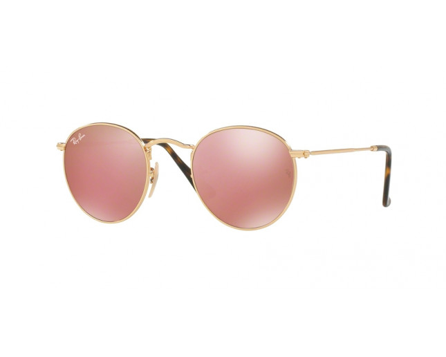 ray ban round copper flash sunglasses