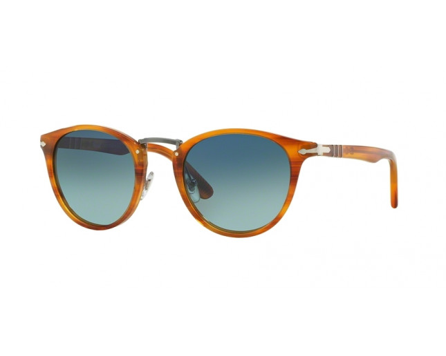 Persol 3108S Typewriter Edition Striped Brown Polarized Blue Faded -  PO3108S 960/S3 - Lunettes de soleil - IceOptic