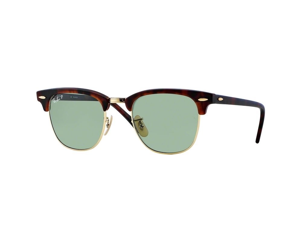 Ray Ban Clubmaster Brown Green Polarized Rb3016 1145 O5 Ice Sunglasses Iceoptic