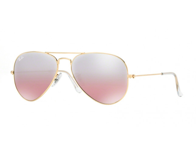 Ray-Ban Aviator Classic Large Gold Crystal Brown Pink Silver mirror -  RB3025 001/3E - Sunglasses - IceOptic