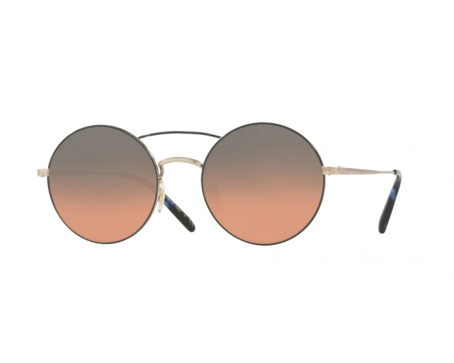 Oliver Peoples Nickol Brushed Gold Navy Sunset Gradient Flash Mirror -  OV1214S 527156 ICE - Sunglasses - IceOptic