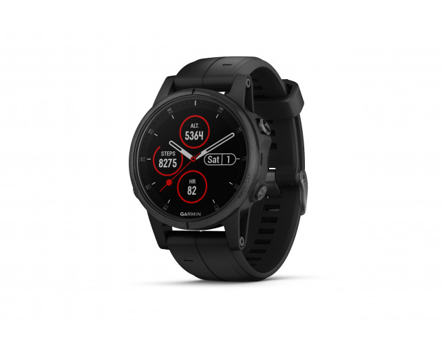 Garmin Fénix 5S Plus HR Black Sapphire noire avec bracelet noir -  010-01987-03 - Multisports Watches and Outdoor GPS - IceOptic