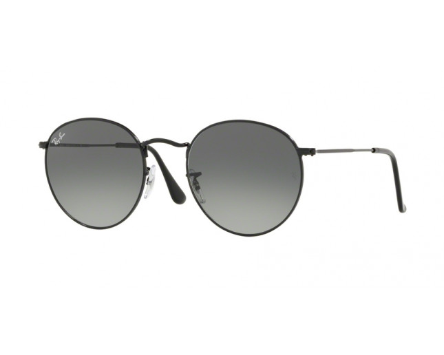 ray ban dark grey round metal sunglasses
