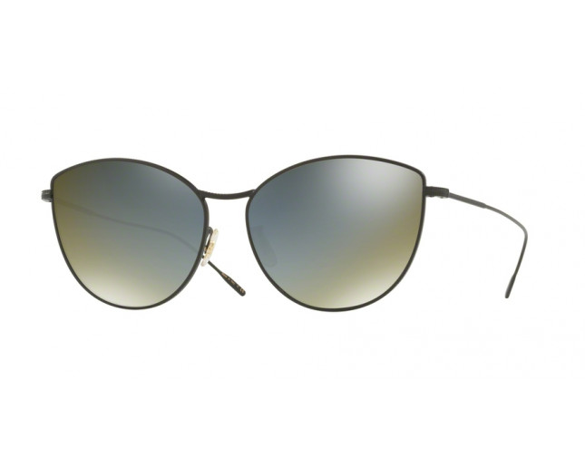 Oliver Peoples Rayette Matte Black Graphite Gold Mirror - OV1232S 5062Y9 o  - Sunglasses - IceOptic
