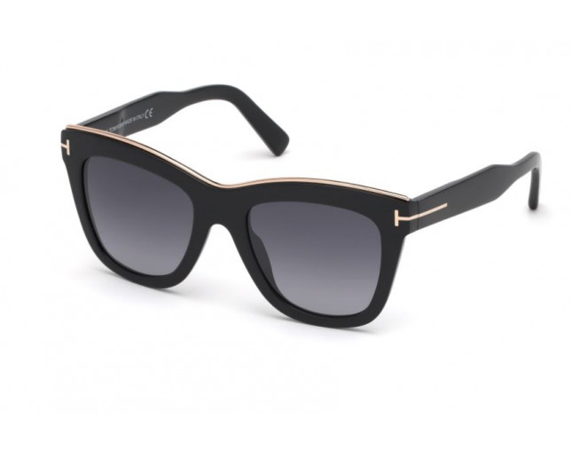 Tom Ford Julie Shiny Black Grey Smoke - TF0685 01C - Sunglasses - IceOptic