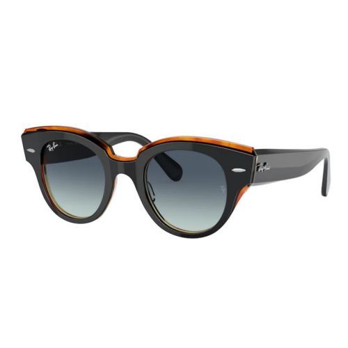 Ray-Ban Roundabout Black On Transparent Brown Grey Gradient