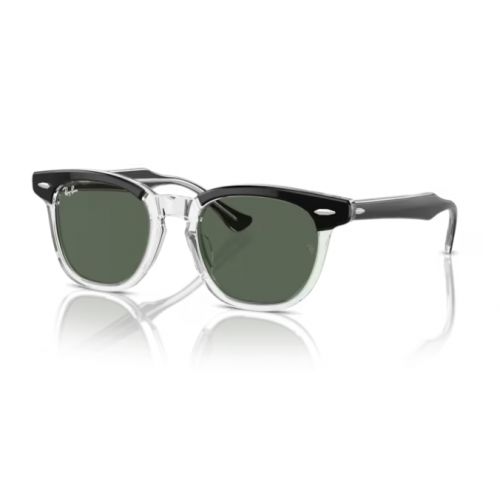 Ray-Ban Junior RJ9098S Black On Transparent - Dark Green Cat.3