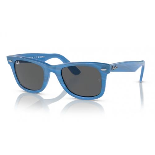 Ray-Ban Original Wayfarer Grey on Transparent - Blue Lenses 