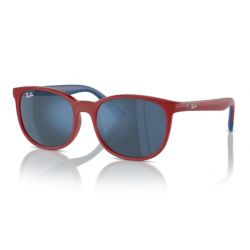 Ray-Ban Junior RJ9079S Red On Rubber Blue - Dark Blue Mirror Blue Cat.3