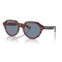 Ray-Ban Gina RB4399 Striped Havana Blue Lens