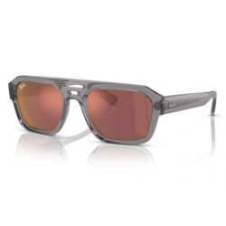 Ray Ban Corrigan RB4397 Transparent Grey Dark Violet Mirror Red Lens