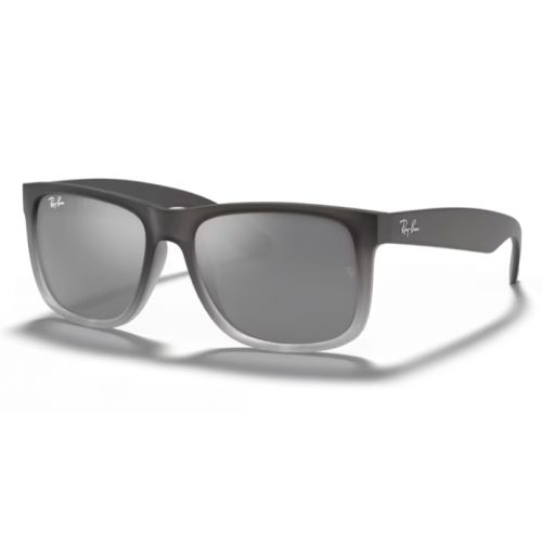 Ray-Ban Justin Rubber Grey/Grey Transparent Grey Silver Mirror Gradient 