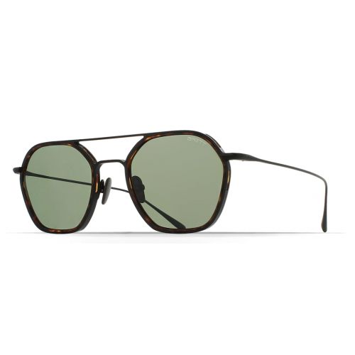 Brett Phil Sun Titanium Black Tortoise - Green Polarized Lenses