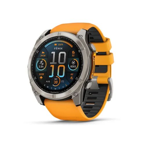 Garmin Fenix 8 51mm AMOLED Titane Graphite avec bracelet orange graphite