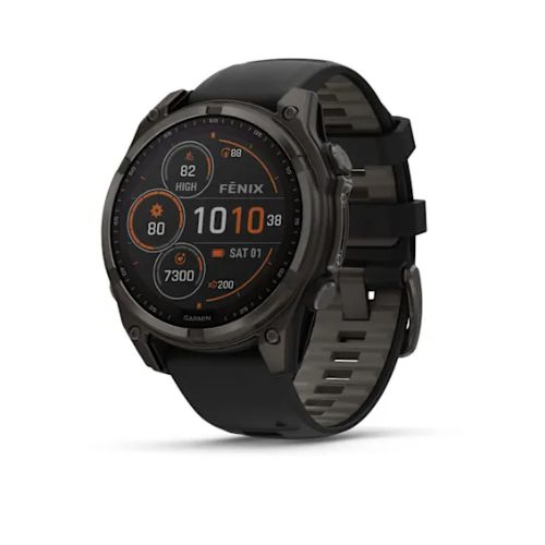 Garmin Fenix 8 47mm SOLAR Sapphire solar Titane Carbon Gray DLC bracelet noir