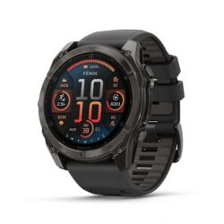 Garmin Fénix 8 51mm AMOLED Sapphire Titane Carbon Gray DLC avec bracelet noir