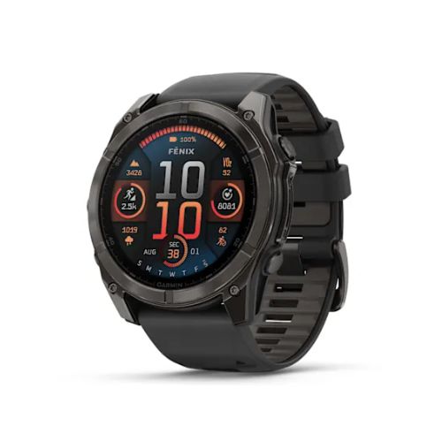 Garmin Fénix 8 51mm AMOLED Sapphire Titane Carbon Gray DLC avec bracelet noir