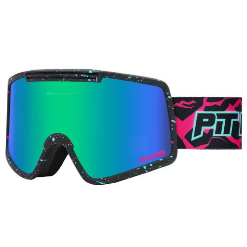 Pit Viper Ski Goggle French Fry Double Wide THE MIDNIGHT Green Revo Cat.3