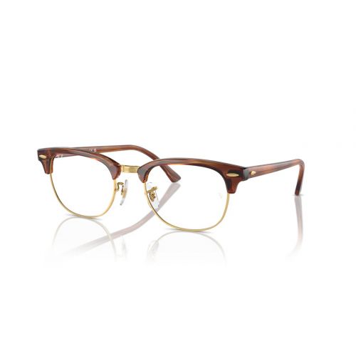 Ray-Ban Clubmaster Rx Striped Brown on Gold