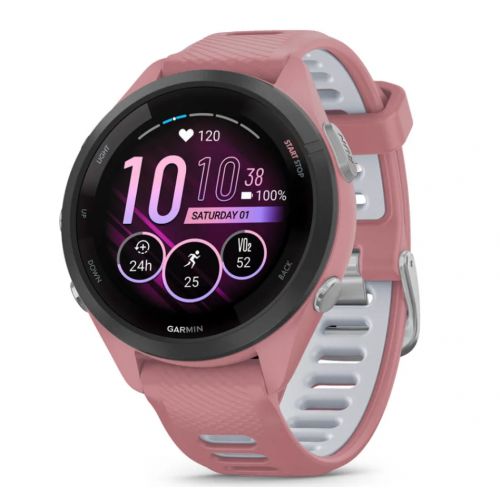 Garmin Forerunner 265S Amoled rose avec bracelet en silicone rose/gris